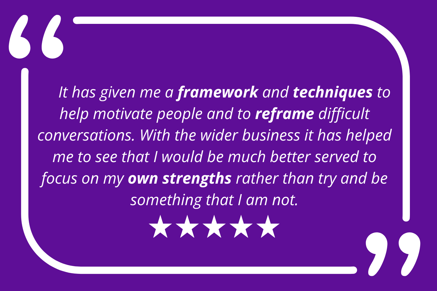 Copy of Copy of It taught me that authenticity is key to building trust with my team and inspiring them to follow my lead. Additionally, the course helped me to understand myself better, particula